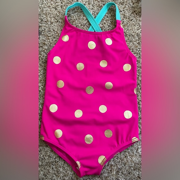 VGUC 3-4Y Mini Boden Crossback Print One-Piece Swimsuit - Picture 2 of 6